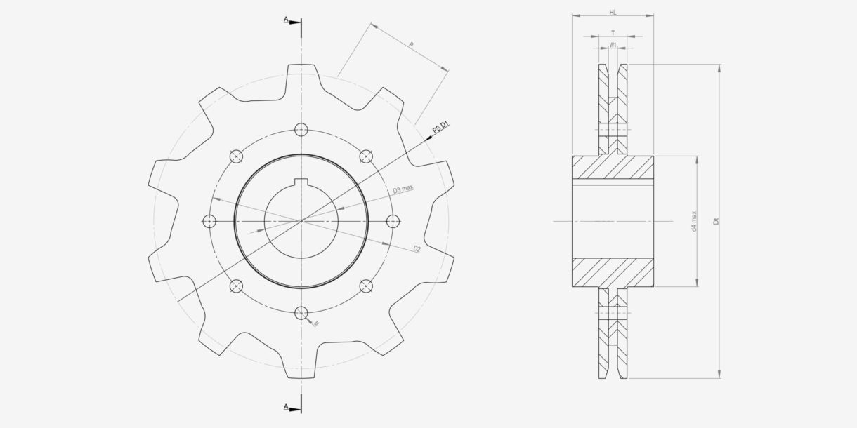 Sprockets for drop chains ScanChain